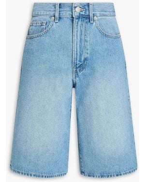 Veronica Beard Charlotte Faded Denim Shorts - Blue