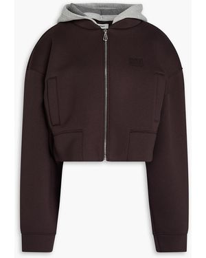 Sandro Scuba Zip-Up Hoodie - Black