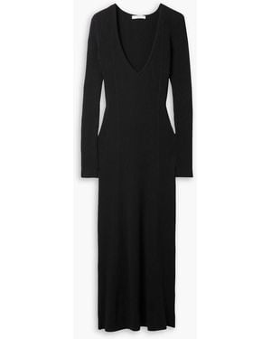 Co. Ribbed-knit Midi Dress - Black