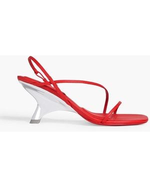 Jonathan Simkhai Shadow Leather Slingback Sandals - Red