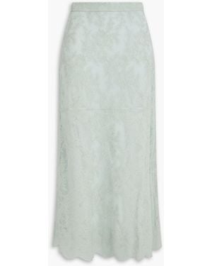 Erdem Embroidered Metallic Tulle Maxi Skirt - Green