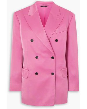 Tom Ford Double-breasted Satin Blazer - Pink