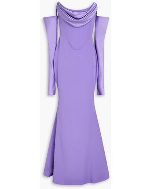 Rhea Costa Raven Strapless Crepe Gown - Purple