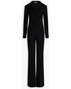 Jacquemus La Combinaison Asao Cutout Slub Woven Jumpsuit - Black