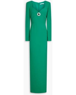 Safiyaa Embellished Crepe Gown - Green