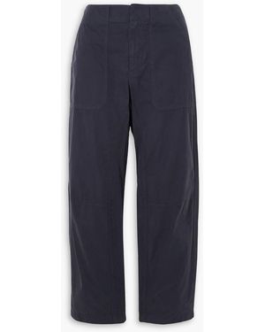Rag & Bone Leyton Cropped Cotton Tapered Trousers - Blue