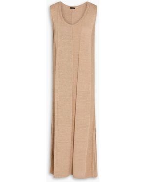 JOSEPH Ribbed Linen-bend Midi Dress - Natural