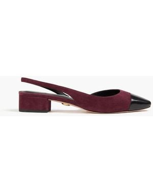 Veronica Beard Cecile Two-Tone Leather And Suede Slingback Court Shoes - Red