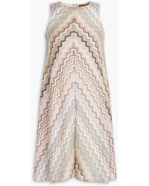 Missoni Metallic Crochet-Knit Mini Dress - Natural