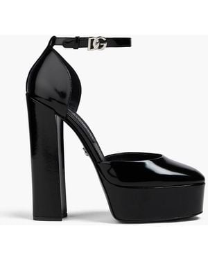 Dolce & Gabbana Embellished Leather Court Shoes - Black