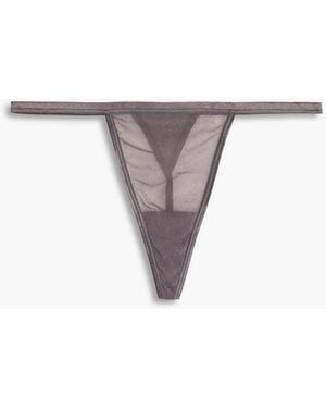 Cosabella Stretch-mesh Low-rise Thong - Grey
