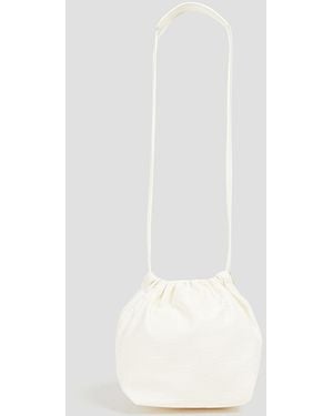 Jil Sander Croc-effect Leather Bucket Bag - White