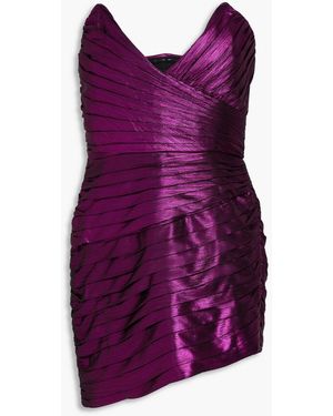 retroféte Nala trägerloses minikleid aus jersey mit metallic-effekt und raffungen - Lila