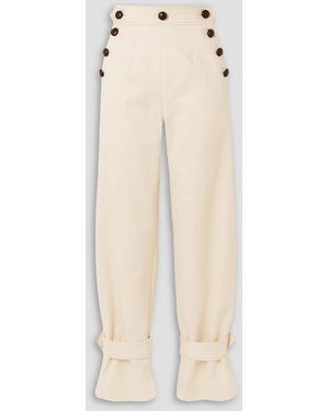 Anna Mason Blondine Button-detailed Tapered Jeans - Natural