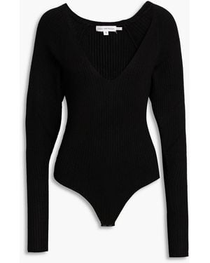 GOOD AMERICAN Ribbed-Knit Bodysuit - Black