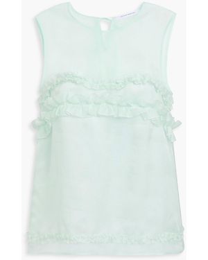 Cecilie Bahnsen Orietta Ruffled Organza Top - Blue