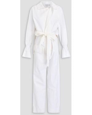 Victoria Beckham Cotton-Poplin Jumpsuit - White