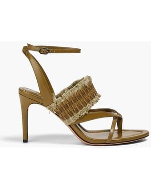 Alexandre Birman Katie 85 Fringed Leather Sandals - Metallic