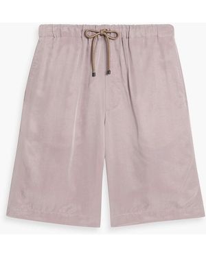 Dries Van Noten Crinkled-Cupro Drawstring Shorts - Pink