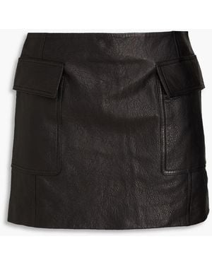 FRAME Leather Mini Skirt - Black