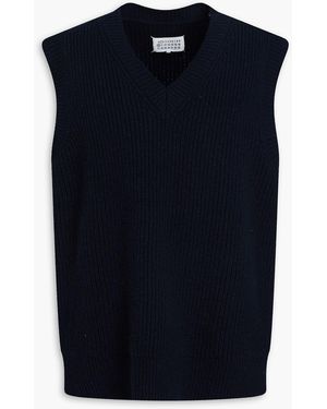 Maison Margiela Weste aus einer gerippten wollmischung - Blau