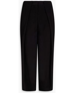 Balmain Cropped Crepe Tapered Pants - Black