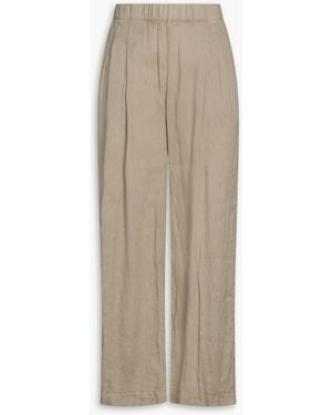 James Perse Linen Wide-Leg Trousers - Natural