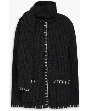 Alex Mill Marylebone Whipstitched Ribbed Wool-Blend Jacket - Black