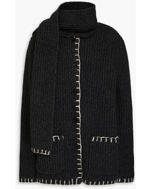 Alex Mill Marylebone Whipstitched Ribbed Wool-Blend Jacket - Black
