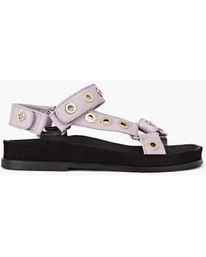 Sandro Eyelet-embellished Leather Sandals - Black