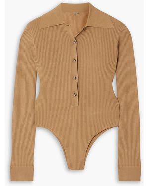 Dodo Bar Or Lara body aus rippstrick mit cut-outs - Natur