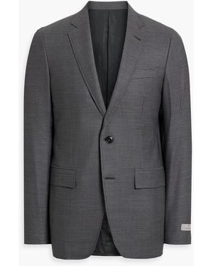 Canali Wool-Blend Jacquard Blazer - Black