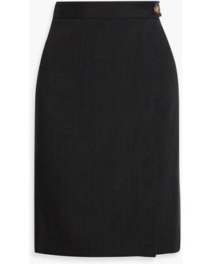 Victoria Beckham Crepe Wrap Skirt - Black
