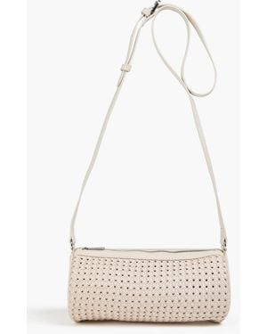 STUDIO AMELIA Banderas Woven Leather Cross-body Bag - White