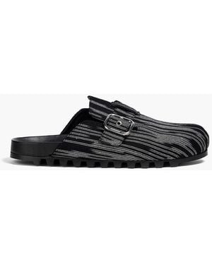 Missoni Buckled Crochet-knit Clogs - Black