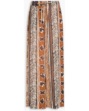 Rejina Pyo Andi Printed Tencel Twill Straight-Leg Trousers - Brown