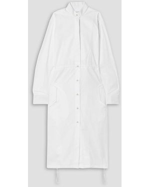 Wales Bonner Piqué-trimmed Cotton-poplin Midi Shirt Dress - White