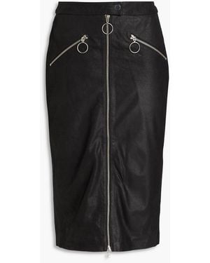 Muubaa Zip-detailed Textured-leather Skirt - Black