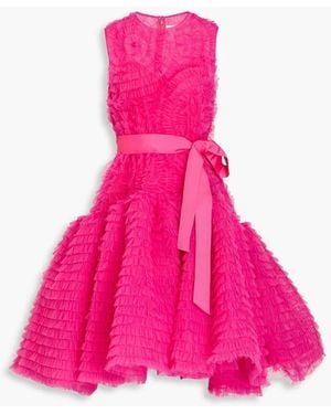 Huishan Zhang Pernille Ruffled Tulle Dress - Pink