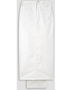 Courreges Asymmetrischer maxirock aus denim mit einsätzen - Weiß