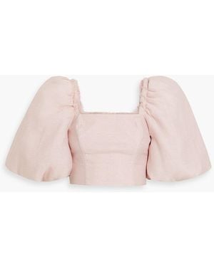 Aje. Esme Cropped Organza Top - Pink