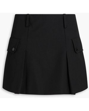 Sandro Pleated Twill Mini Skirt - Black