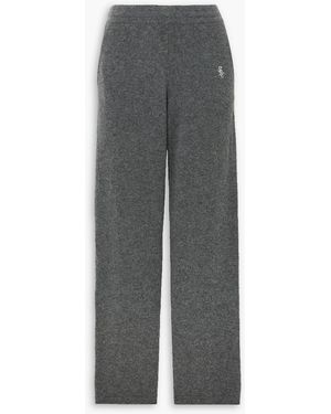 Sporty & Rich Embroidered Cashmere Track Pants - Grey