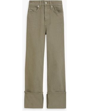 Veronica Beard Dylan Cropped High-Rise Straight-Leg Jeans - Green
