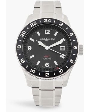 Montblanc 1858 Gmt Automatic 42Mm Stainless Steel Watch, Ref No. Mb129615 - Grey