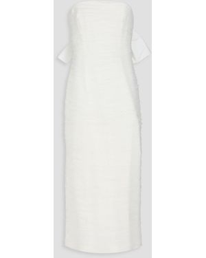 Rebecca Vallance Lily Strapless Ruffled Tulle Midi Dress - White