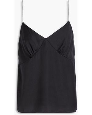Solid & Striped The Rosetta Crystal-embellished Satin Camisole - Black