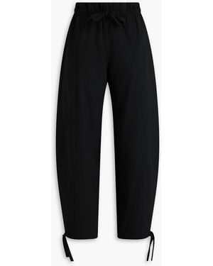 Ganni Woven Tapered Trousers - Black