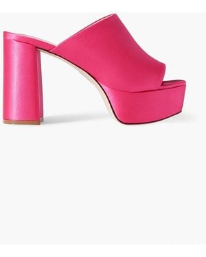 Porte & Paire Mules aus satin mit plateau - Pink