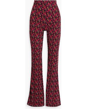 Diane von Furstenberg Printed Stretch-jersey Flared Trousers